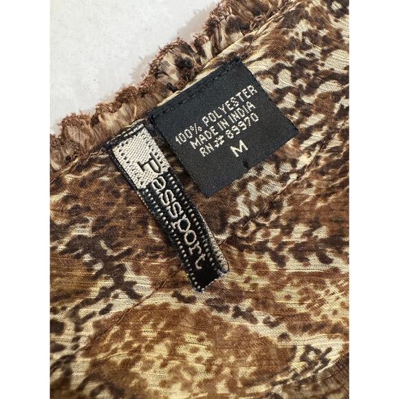 Vintage Y2K Passport Snake Print Sheer Wrap 3/4 Sleeve Blouse Medium - Picture 5 of 8